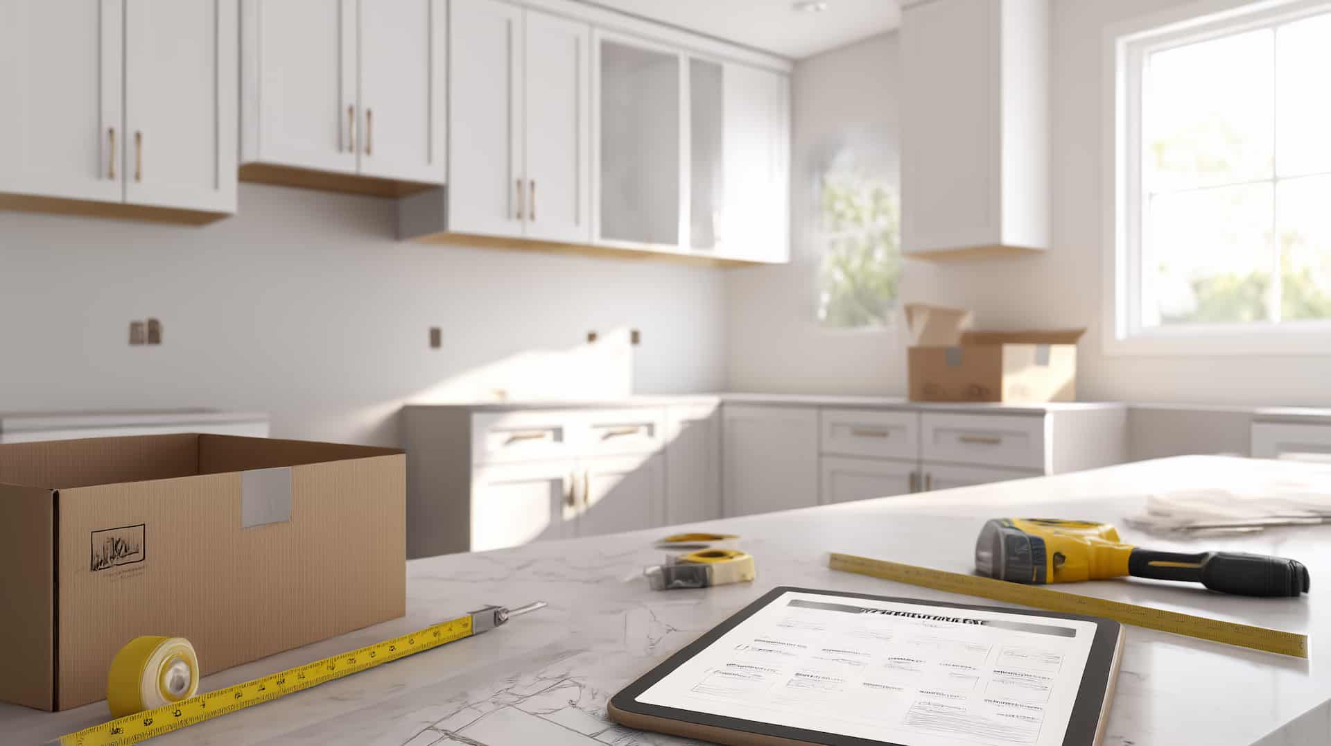 Keittiöremontti käynnissä – työmaa ja materiaalit paikallaan