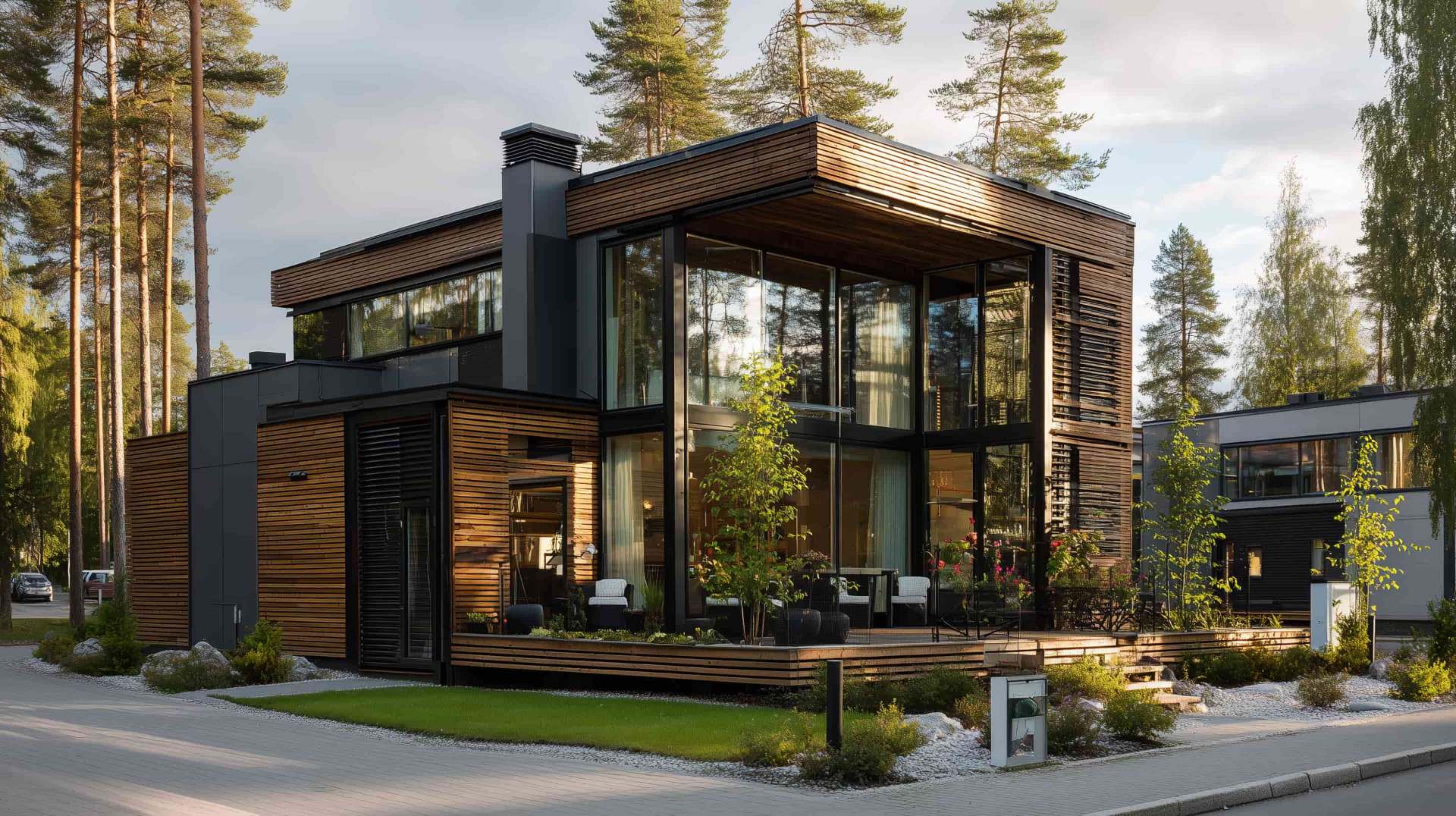 Lämpöpumppu talvella – suomalainen omakotitalo lumisessa maisemassa