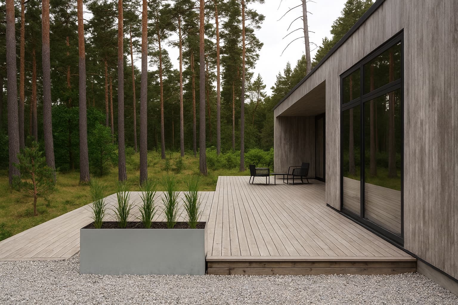 Terassin rakentamisen hinta – moderni puuterassi pihalla