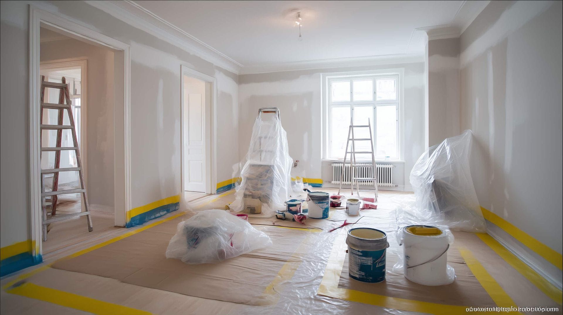 Remonttimies tarkistaa mittoja ja suunnitelmia remonttikohteessa