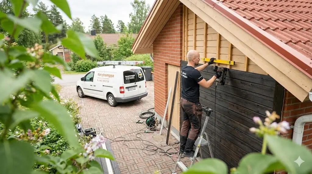 Kevytremppa professional installing exterior cladding